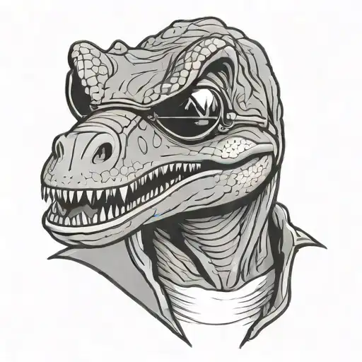 Trex Cartoon With Sunglasses