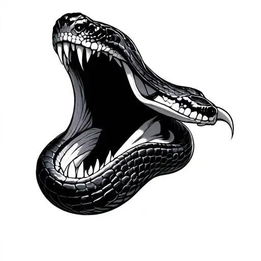 Head Of A Snake With Open Mouth