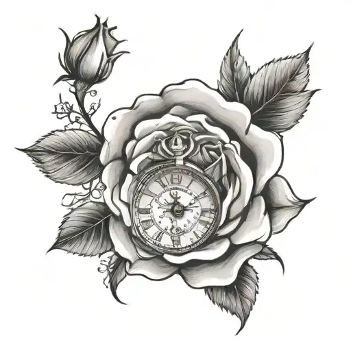 Rose With Clock And