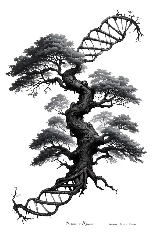 Dna Helix Tree Room For Names On Trunk