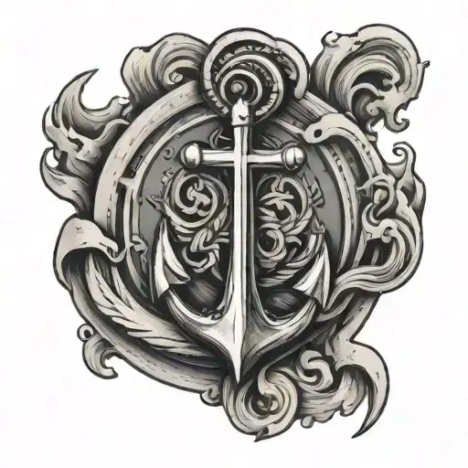 Vertical Name With Anchor On The Sides