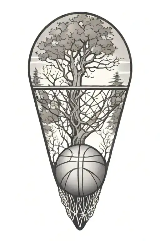 Basketball And Forest