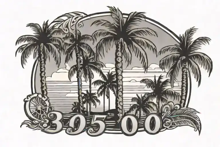 305 But Instead Of A Zero It's A Orange With Palm Trees In The Background And The State Of Florida