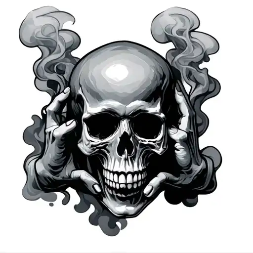 Skull Hands & Regular Hand With Smoke