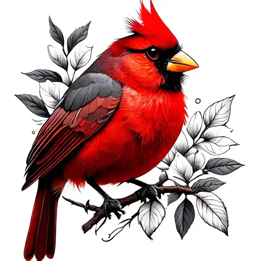 Red Cardinal Wearing Boho Tie