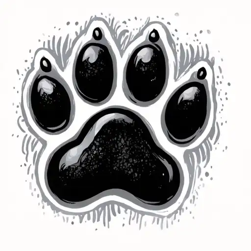 Minimalist Dog Paw Print With The Letter O