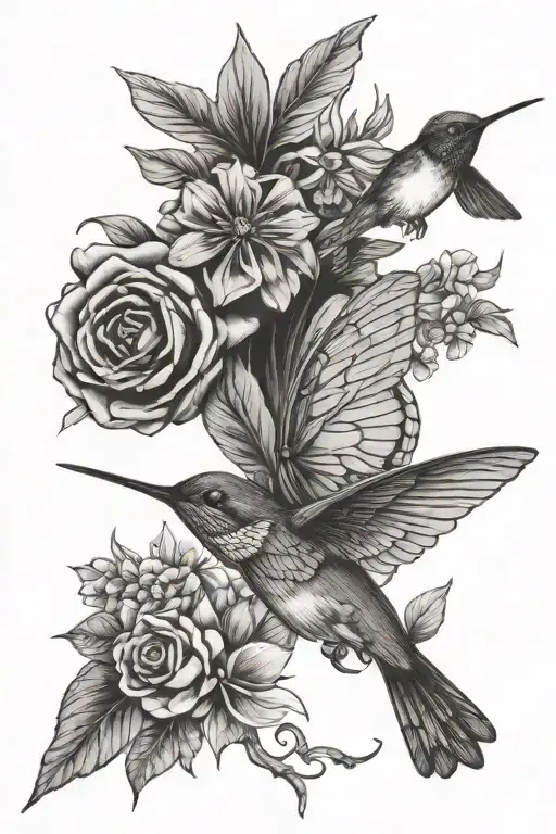 Moth And Humming Bird