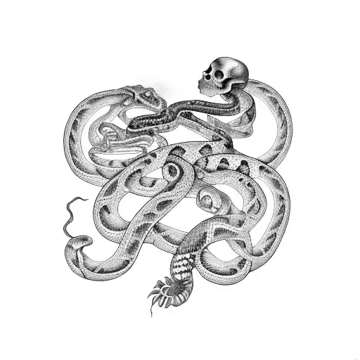 Skeleton With Snake