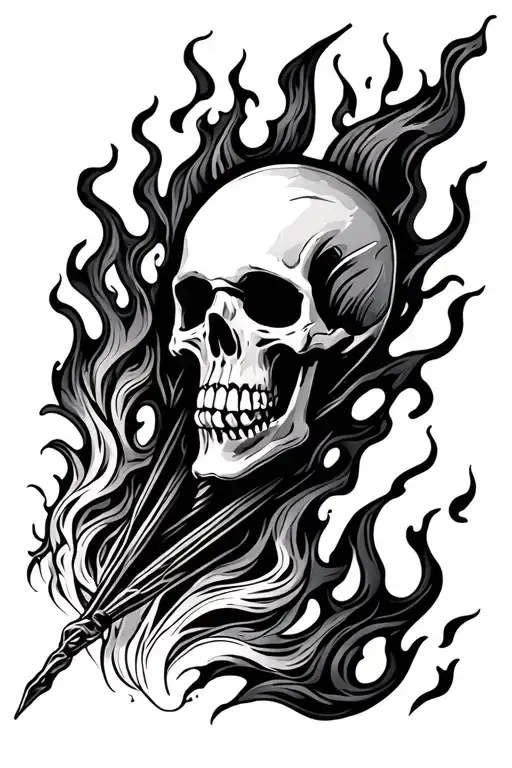 Kite Skeleton Flames