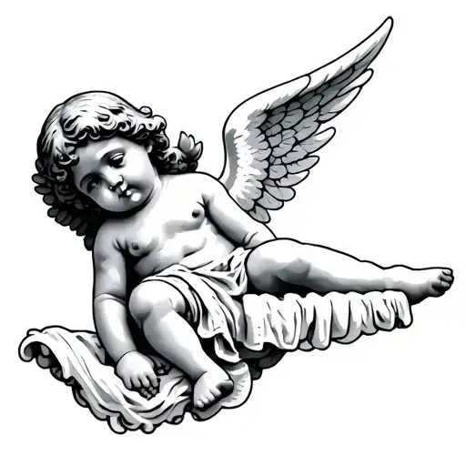 Cherub Angel With Towel Covering