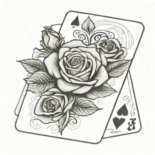 Spanish Deck Of Cards And A Rose
