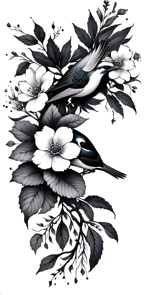 Mother Flowers And Birds