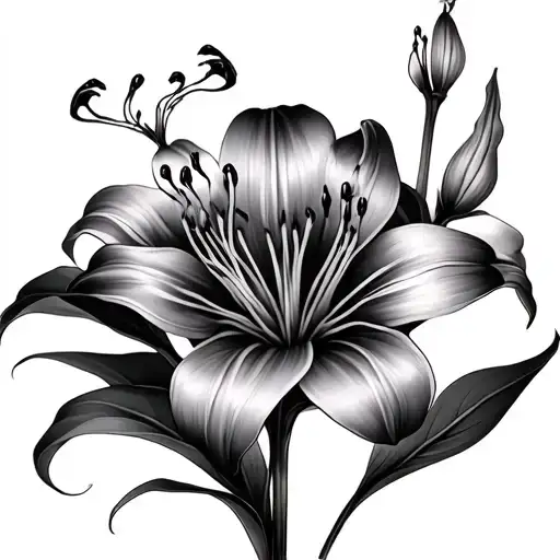 Make An Entire Arm Tattoo Of A Spider Lily That Back To The Arm