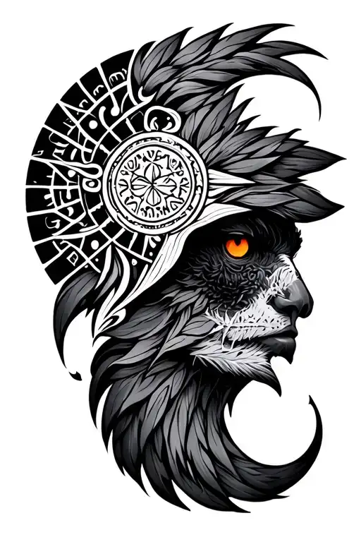 Nordic Tattoo With Vegvisir