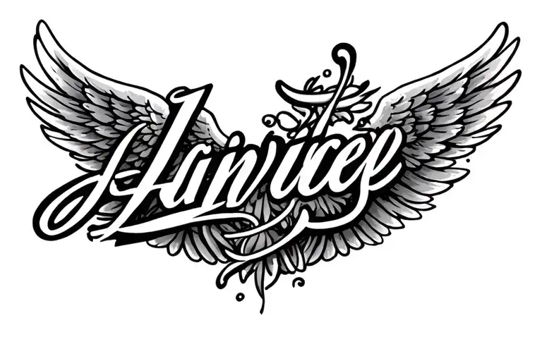 Name With Angel Wings Spread