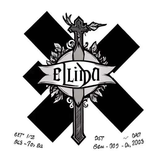 The Name Elida With A Cross In The Back And Date Of Birth With Death Date At The Bottom