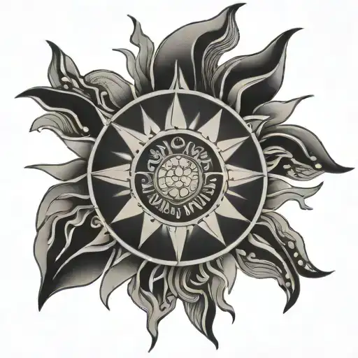 Filipino Stars Sun Tattoo Design