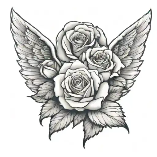 Angel Rose Tattoo Design