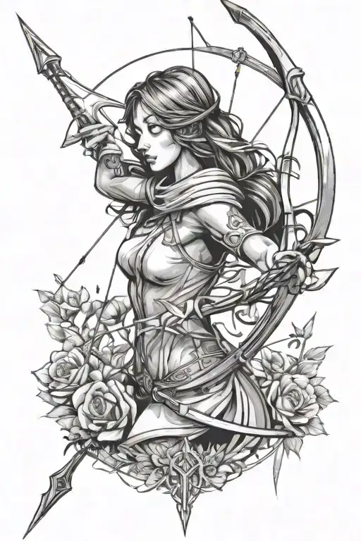 Faceless Woman With Bow And Arrow