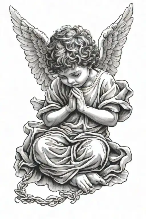 Angel Boy Praying Hands