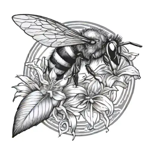 A Bee With An Ant And A Hummingbird In Circle