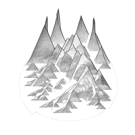 Architectural Blueprint Of A Mountain Range