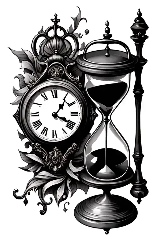 Clock And Hourglass