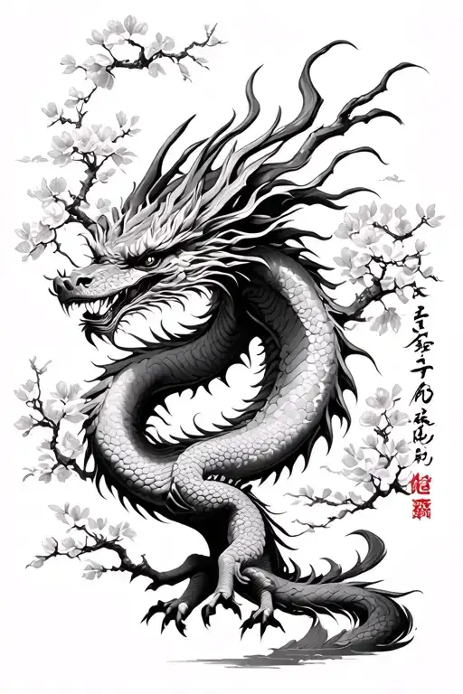 Japan Dragon Cherry Blossom Tree Skyfall Stacheldraht