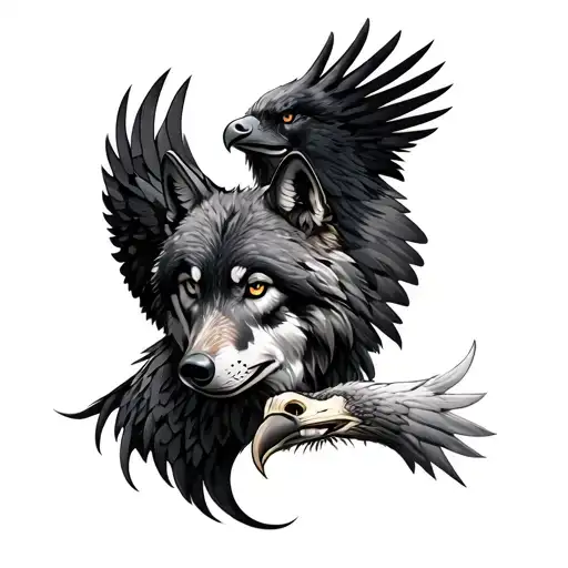 Wolf And Eagle