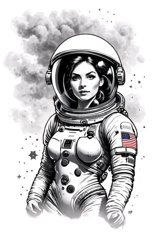 Space Woman Pinup Astronaut