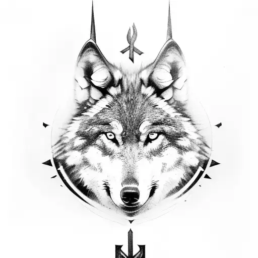 Wolf With Viking Runes