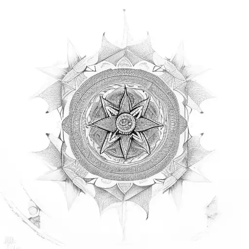 A Dark And Intricate Mandala With A Pentagram Center