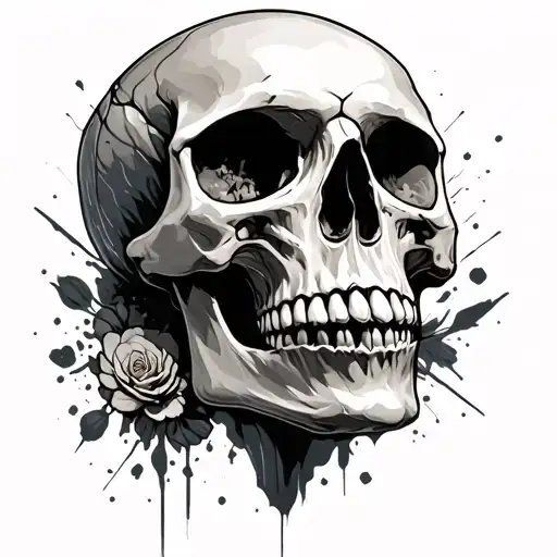 Brain Injury Skull Tattoo