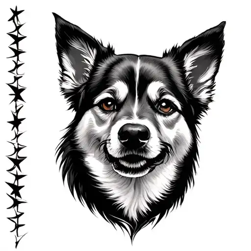 Dog Tattoo With Sky Full Of Stars