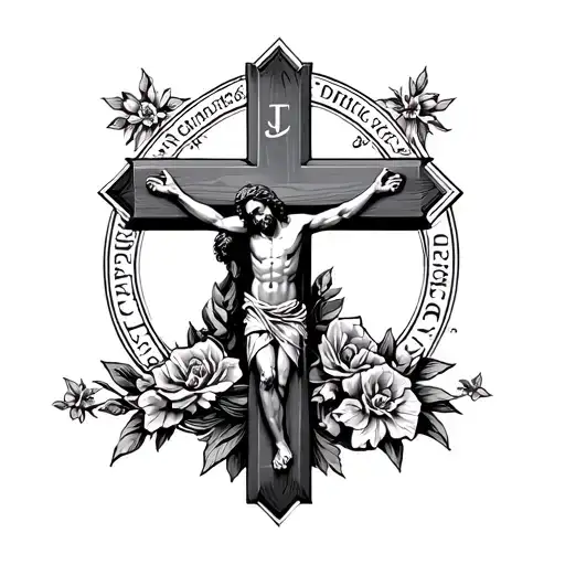 Jesus Cross With Enitials J And C C