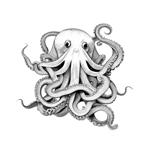 Octopus Hugging A Sword