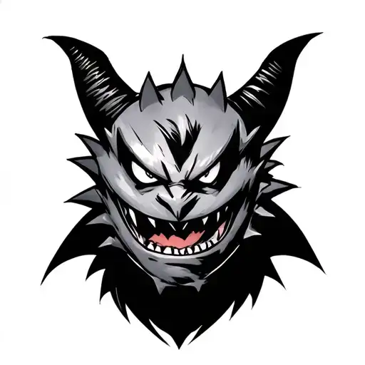 Sleek Gengar Tattoo In Black