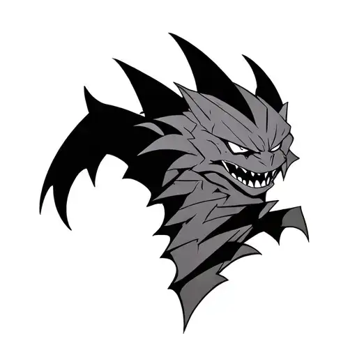 Simple And Sleek Gengar Tattoo In Black