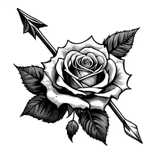 Skeleton Rose Arrow Piercing