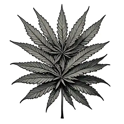 Marijuana Leaves With Crown