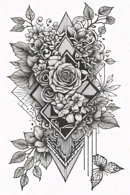 Geometric Forearm Tattoo For Nature And Music