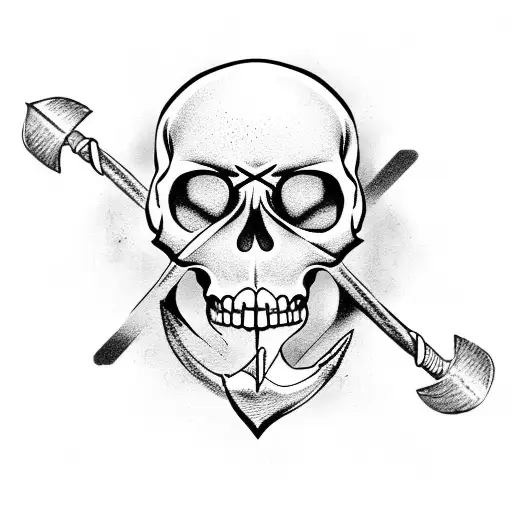 Anchor Compass Pirate Skull