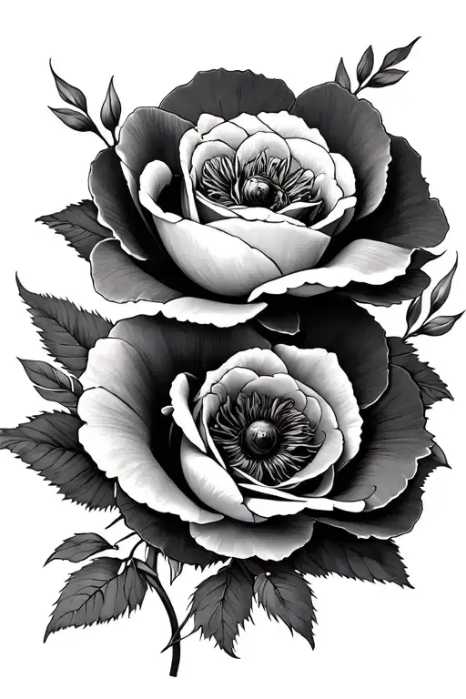 Poppy And Rose Intertwined