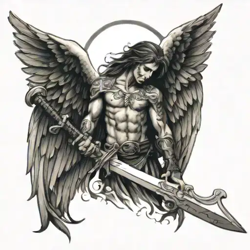 Arc Angel Holding A Sword