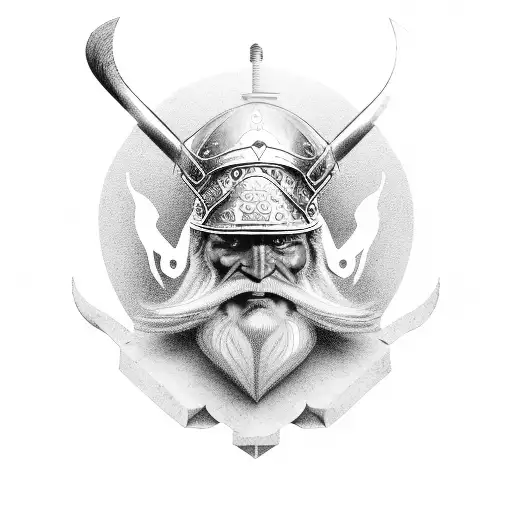 Father Time As A Viking Warrior