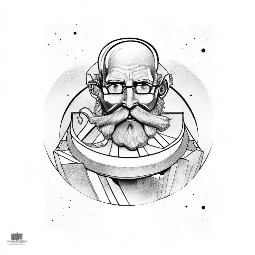 Father Time Holding An Architectural Blueprint