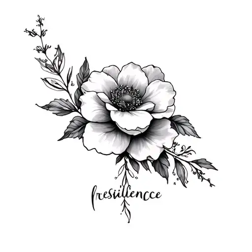 A Tattoo Which Means Faith And Resilience In A Very Feminine And Flowery Style