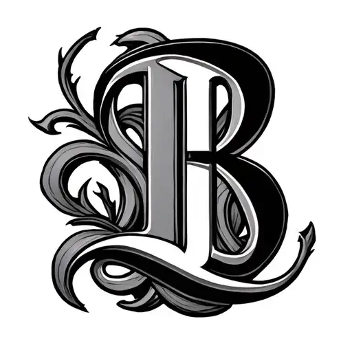 Initial B Letter Name Intertwined