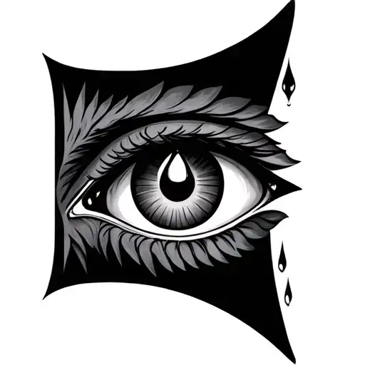 Eye Of Horus With With Tears Like Fallen Angel