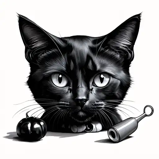 Pepper Shaker And Black Cat